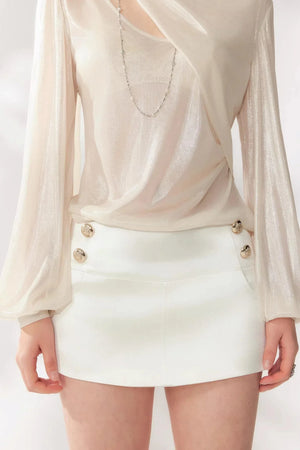 Solid Satin A-Line Skirt