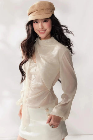 Solid Satin A-Line Skirt