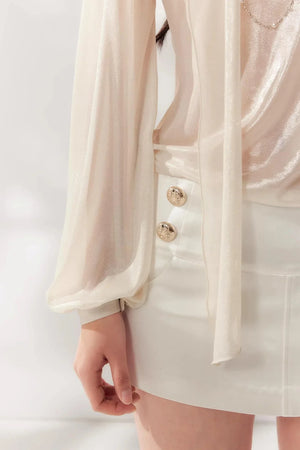 Solid Satin A-Line Skirt