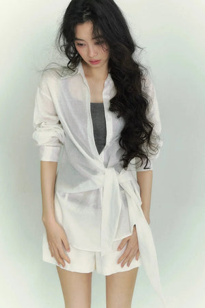 Somesowe Breathable Lace-Up Shirt