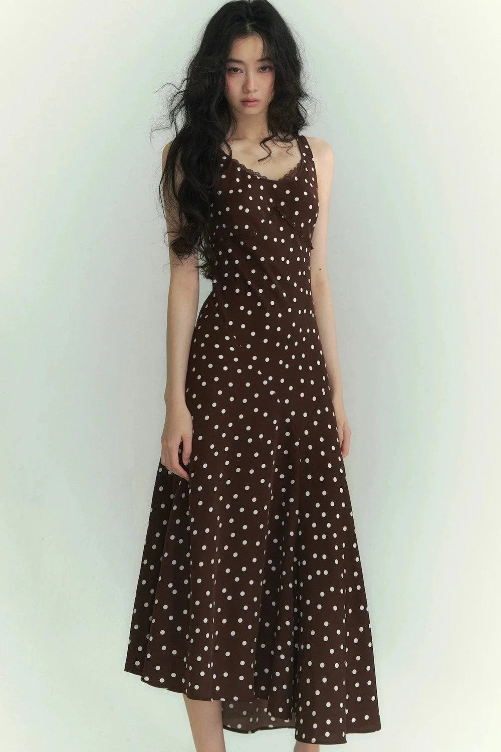 Somesowe Lace Polka Dot Dress