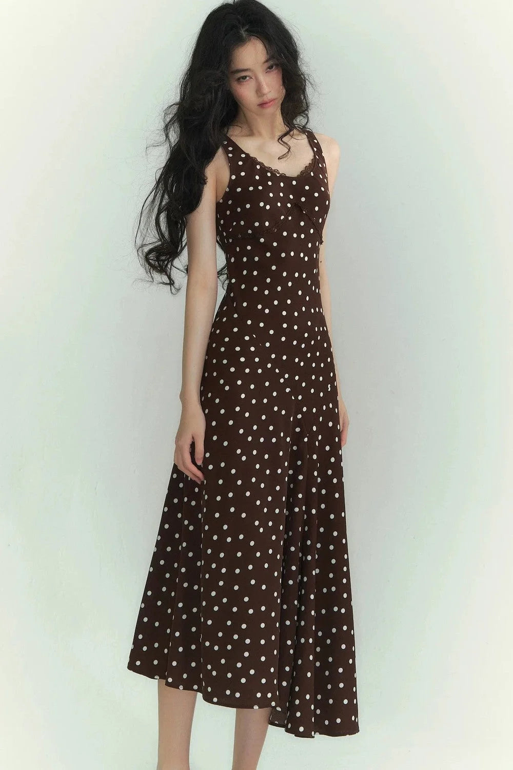 Somesowe Lace Polka Dot Dress