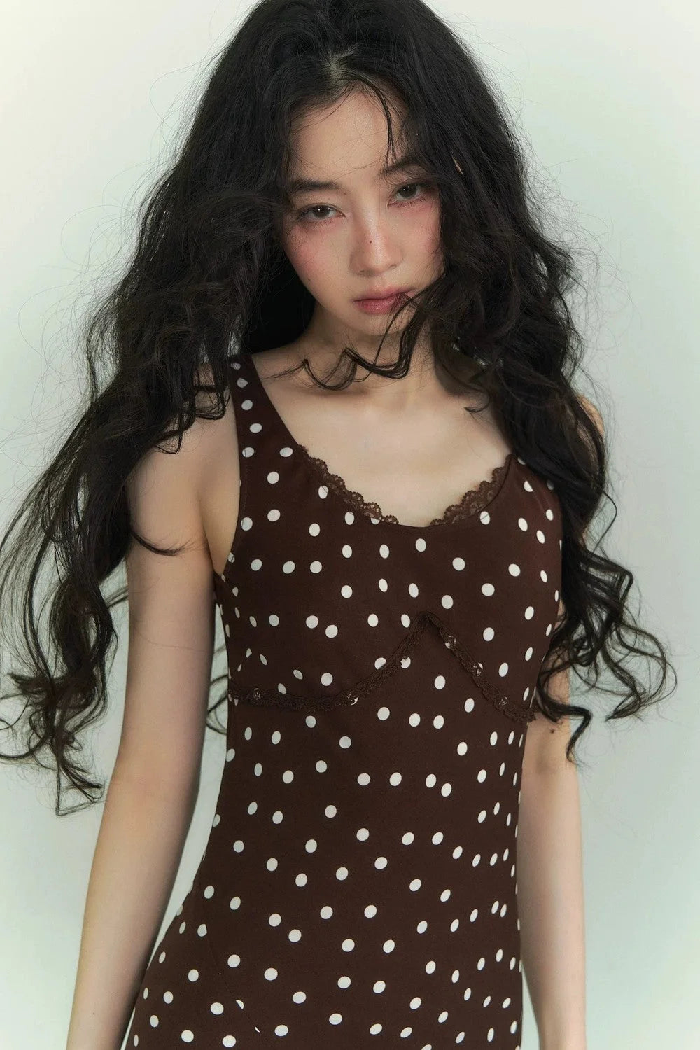 Somesowe Lace Polka Dot Dress