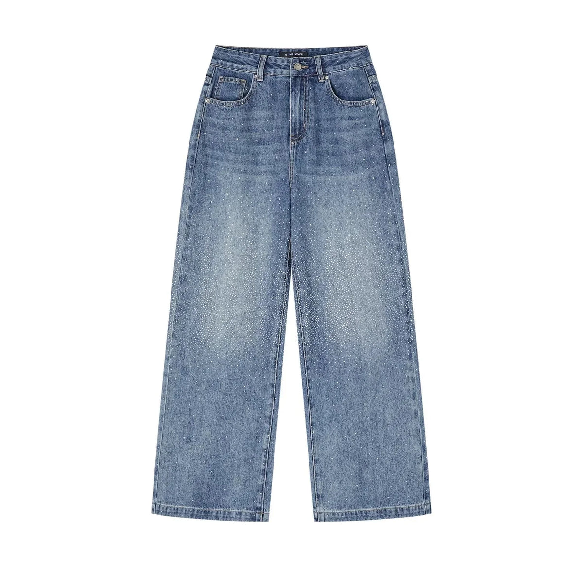 Somesowe Retro Straight-Leg Sparkling Jeans