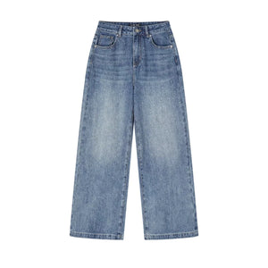 Somesowe Retro Straight-Leg Sparkling Jeans