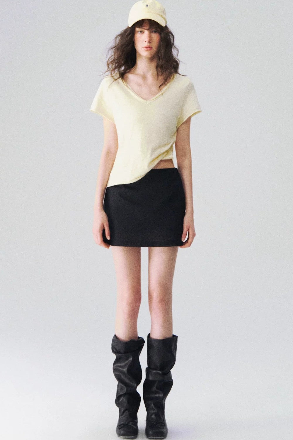 Somesowe Slub Cotton V-Neck T-Shirt