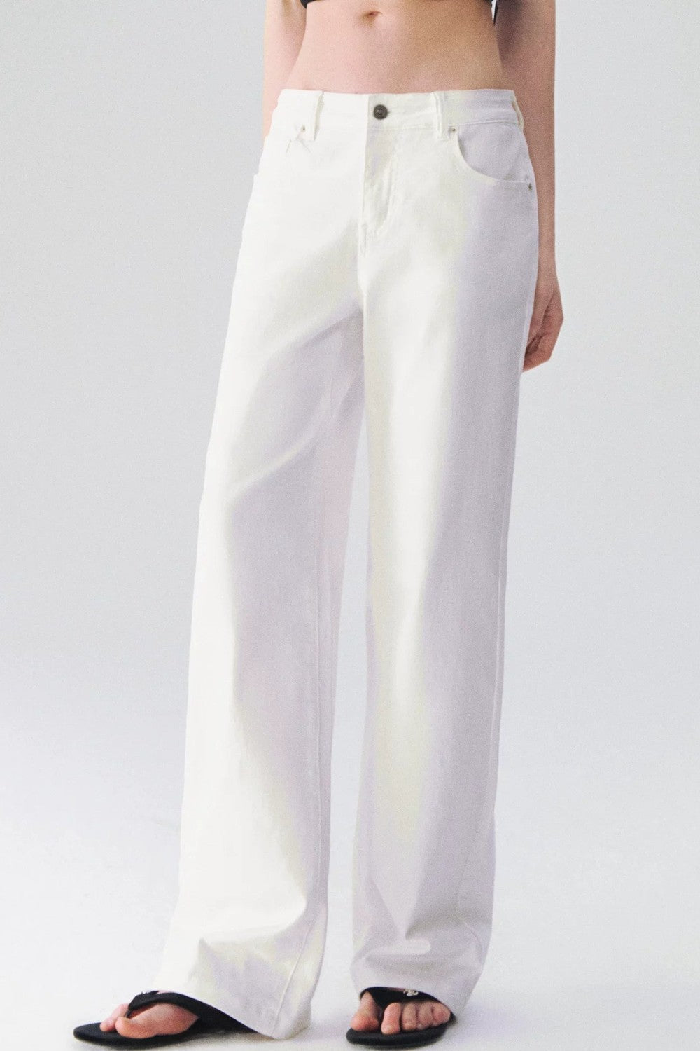 Somesowe White Cloud Elastic Jeans