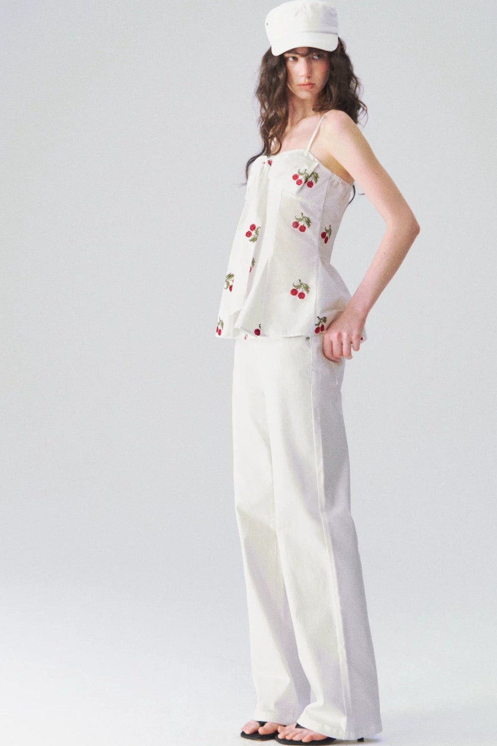Somesowe White Cloud Elastic Jeans