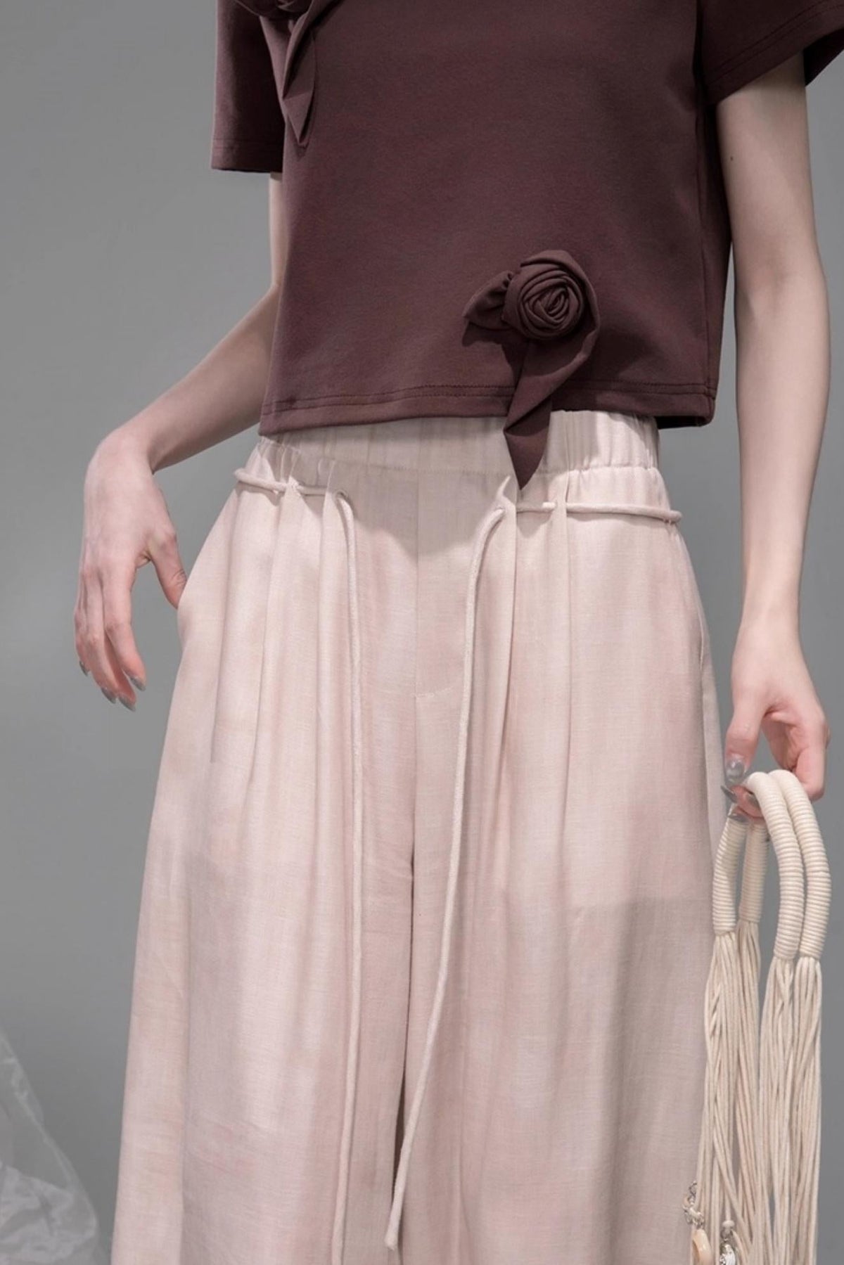 Sophisticated Ice Blue Brown Rose T-Shirt