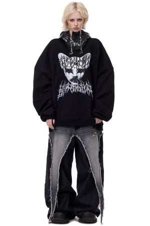 Space Black Electric Moon Hooded Hat