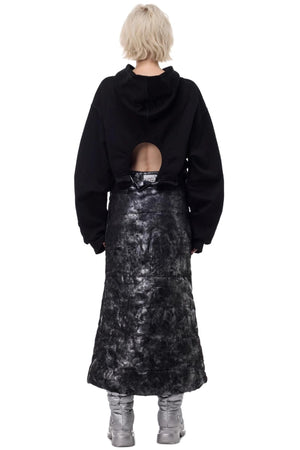 Space Black Quilted Skirt