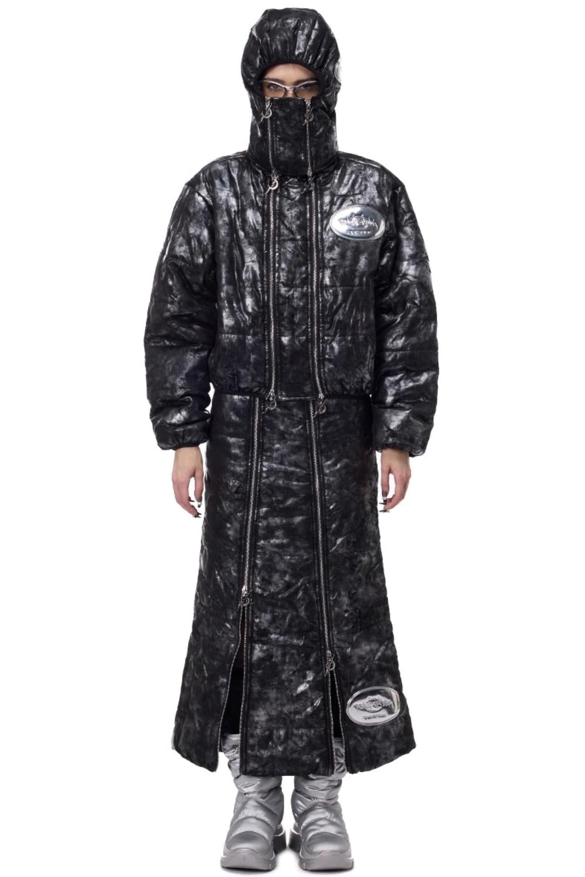 Space Black Quilted Skirt