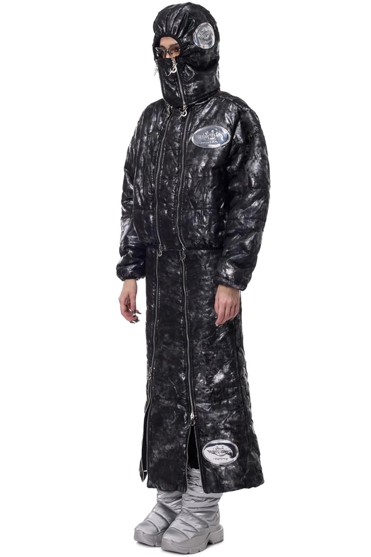 Space Black Quilted Skirt