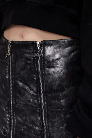 Space Black Quilted Skirt