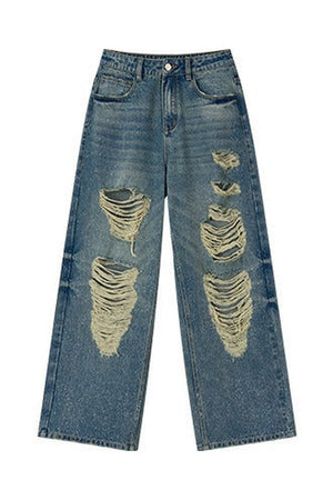 Sparkling Glitter Distressed Pants