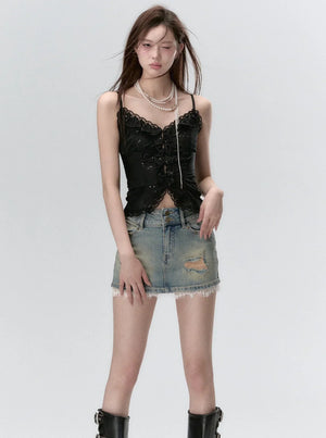 Sparkling Lace Vest Top