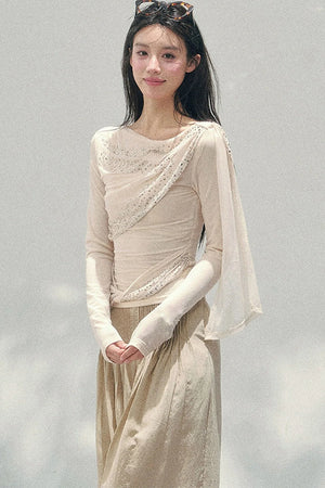 Sparkling Sleeveless Waist-Cinching Top Set-Up