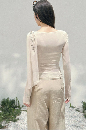 Sparkling Sleeveless Waist-Cinching Top Set-Up