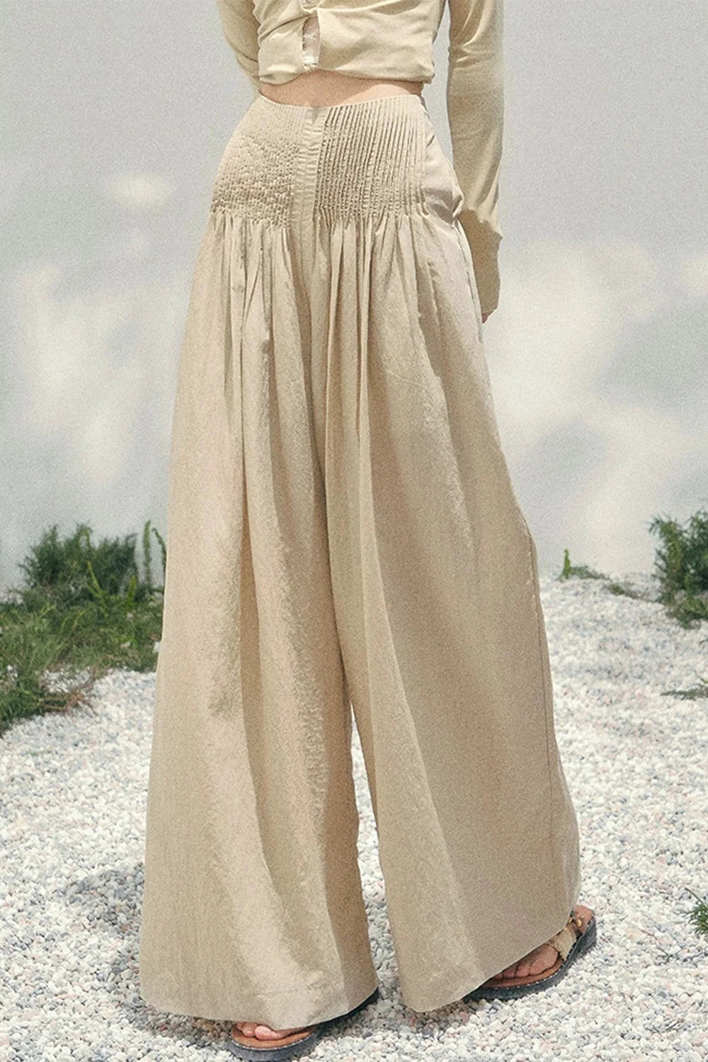 Sparkling Sleeveless Waist-Cinching Top Set-Up