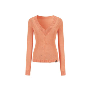 Sparkling Yarn V-Neck Knit Sweater Set-Up