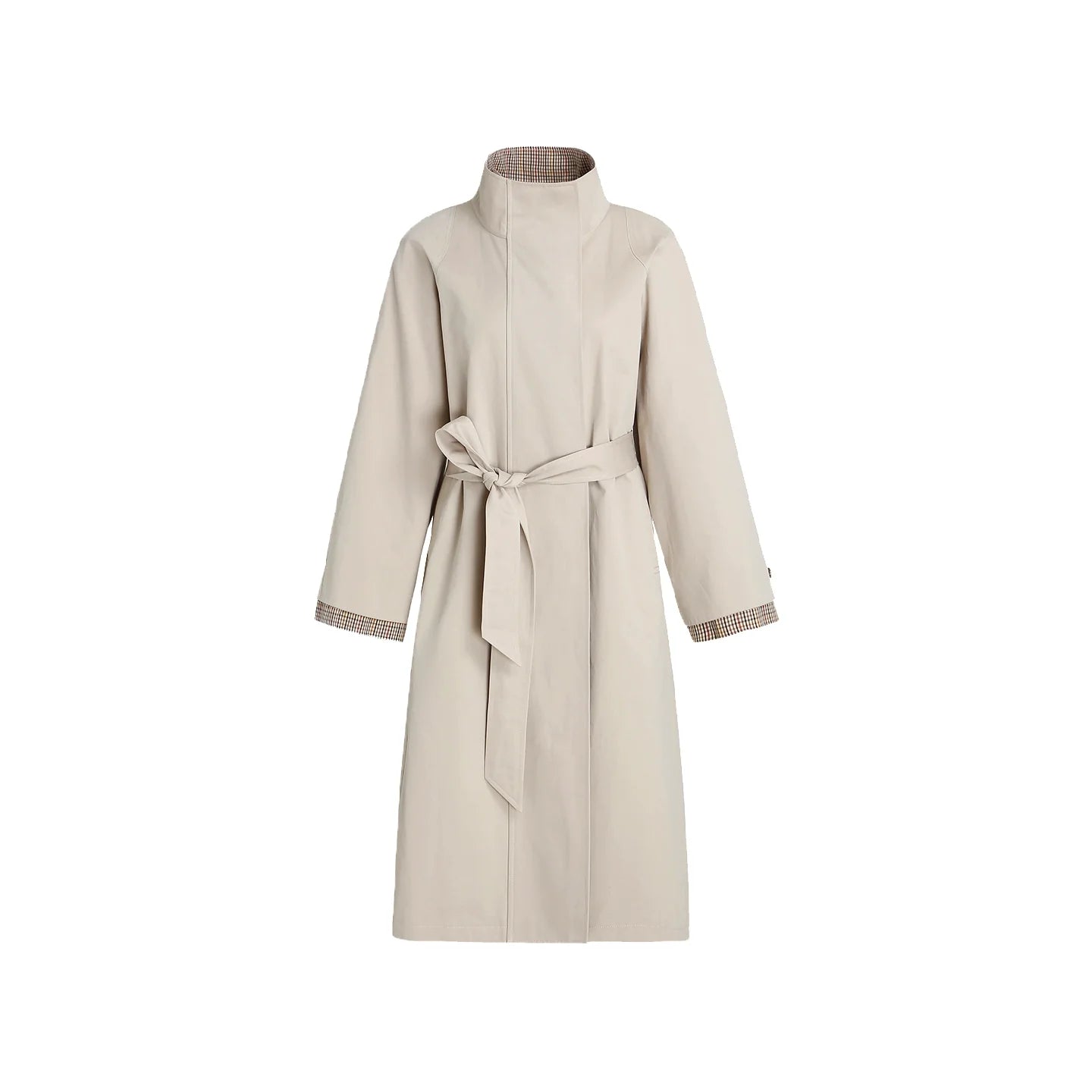Special Split Plaid Trench Coat