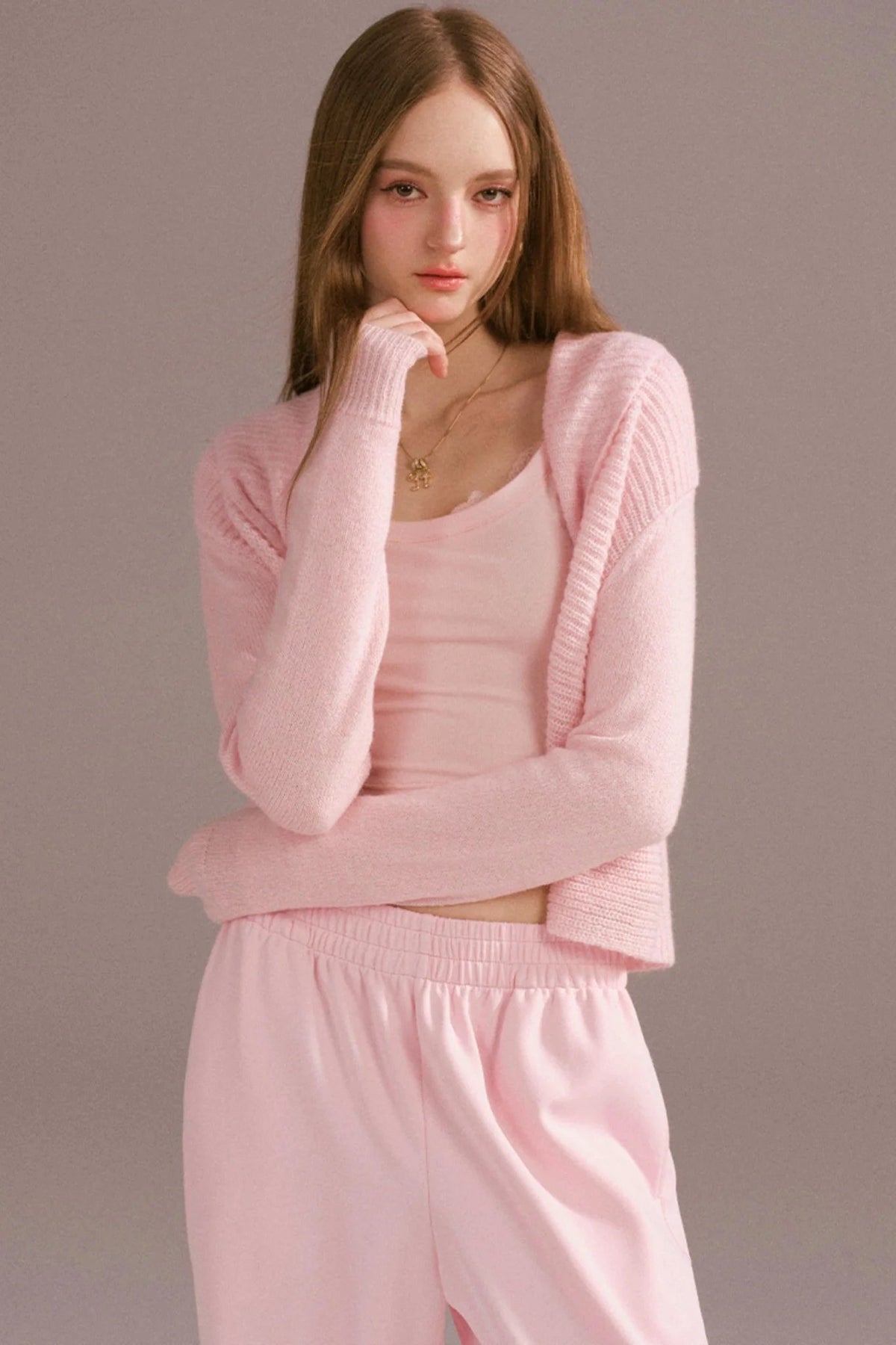 Spice Girl Hooded Knitted Cardigan Set-Up