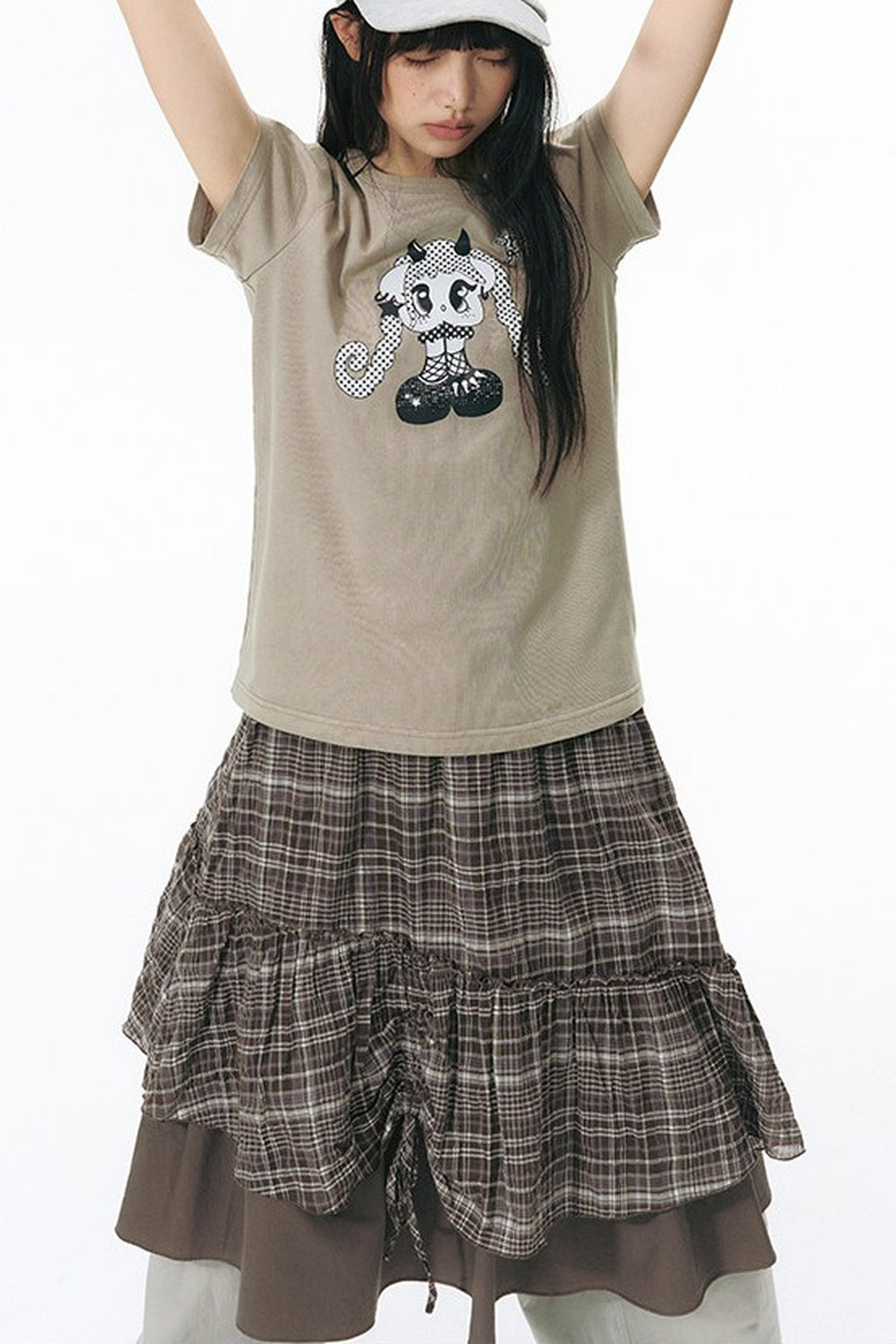 Spice Girl Washed Vintage Print Blouse