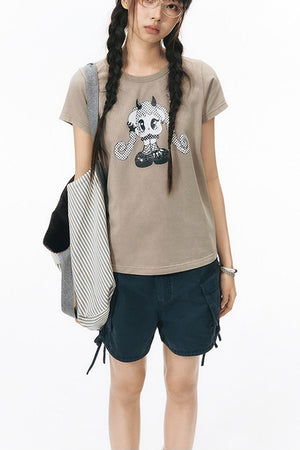 Spice Girl Washed Vintage Print Blouse