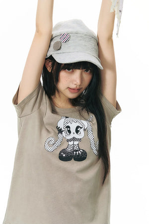 Spice Girl Washed Vintage Print Blouse