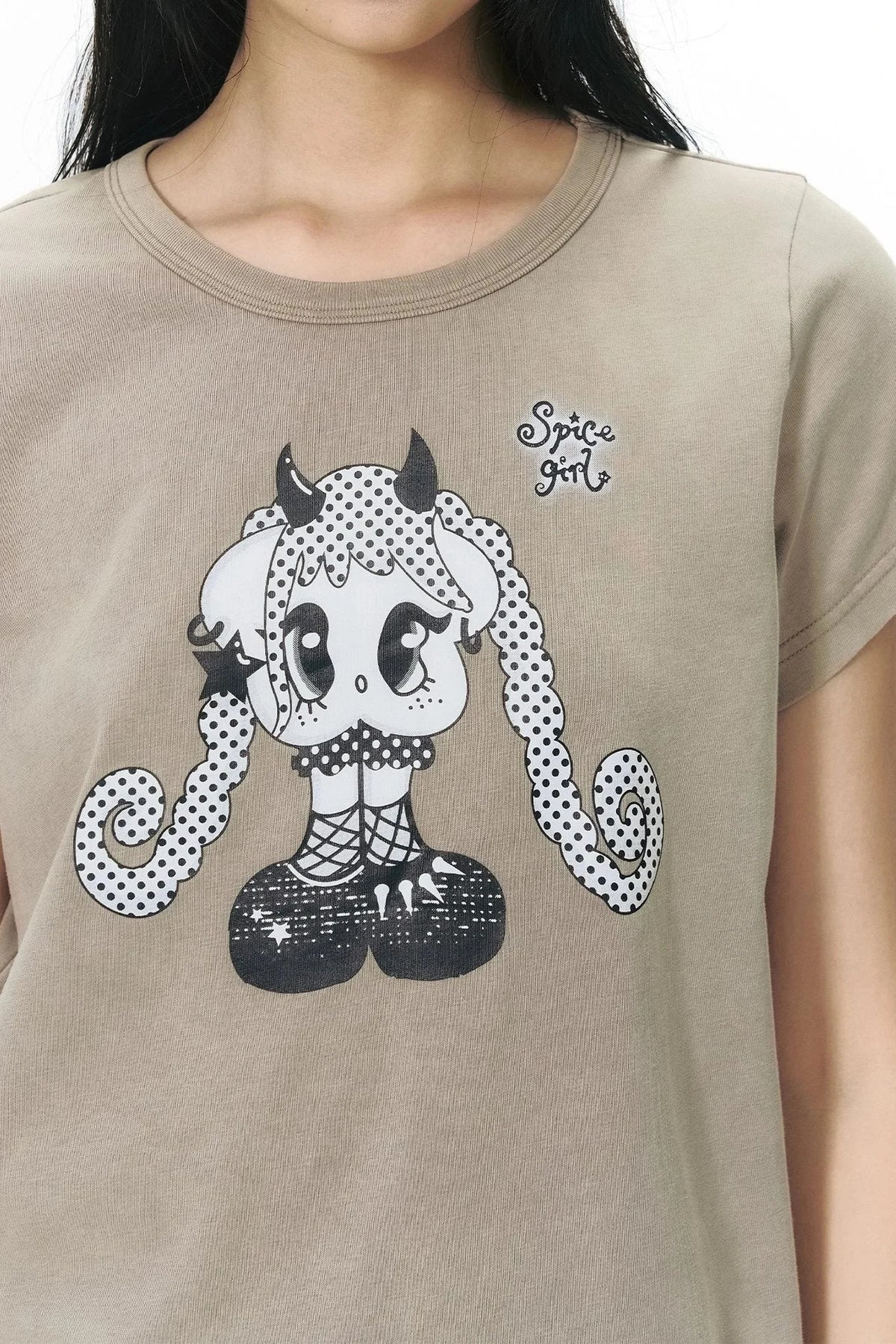 Spice Girl Washed Vintage Print Blouse