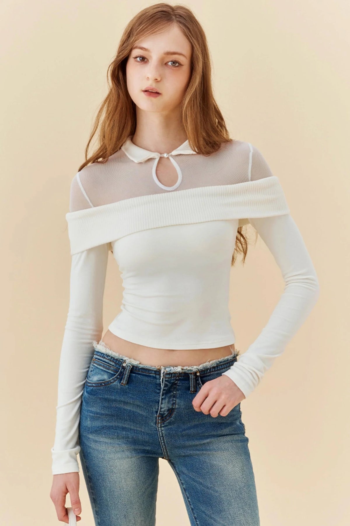 Spice Girls Asymmetrical Mesh Top