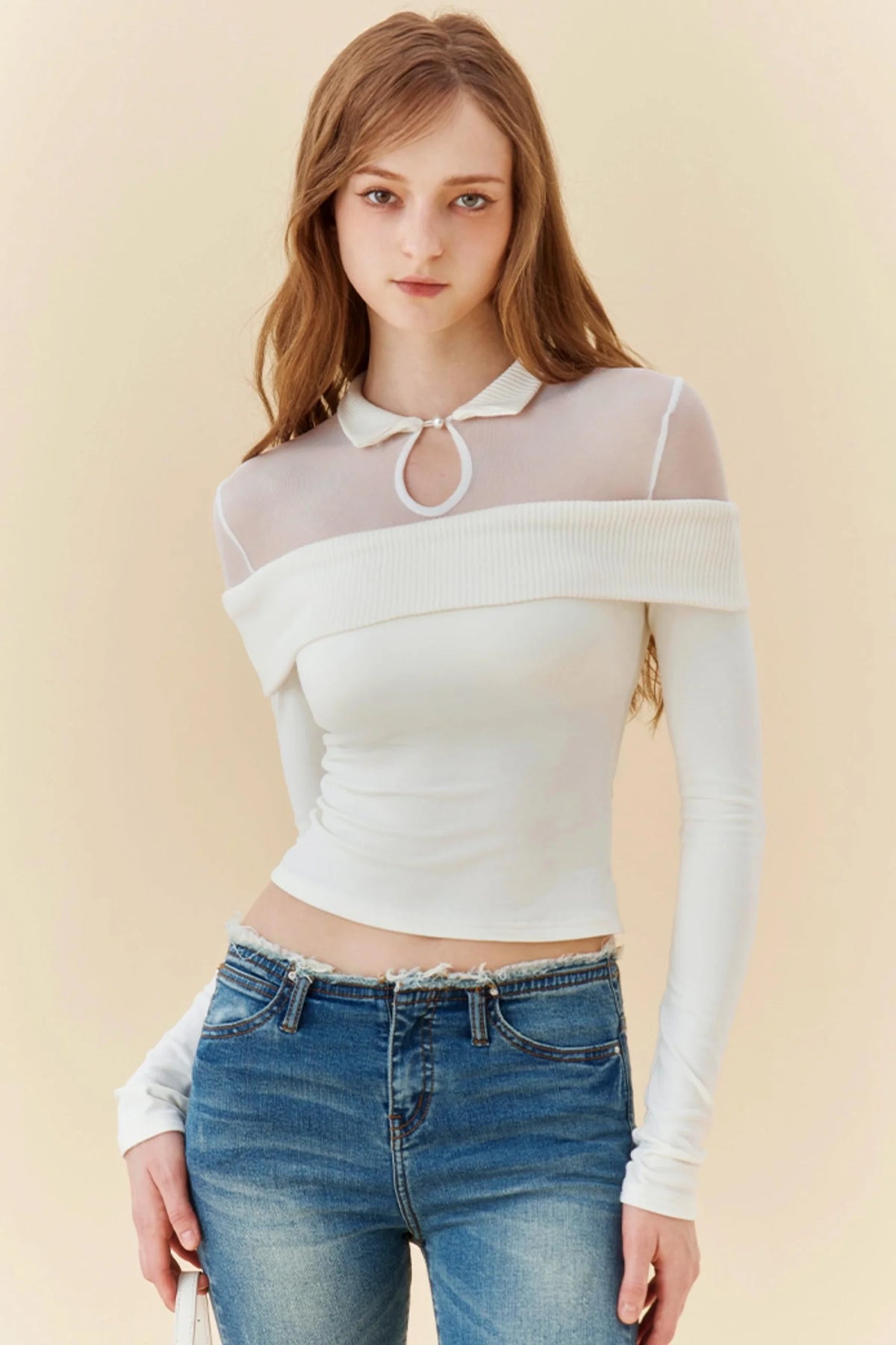 Spice Girls Asymmetrical Mesh Top