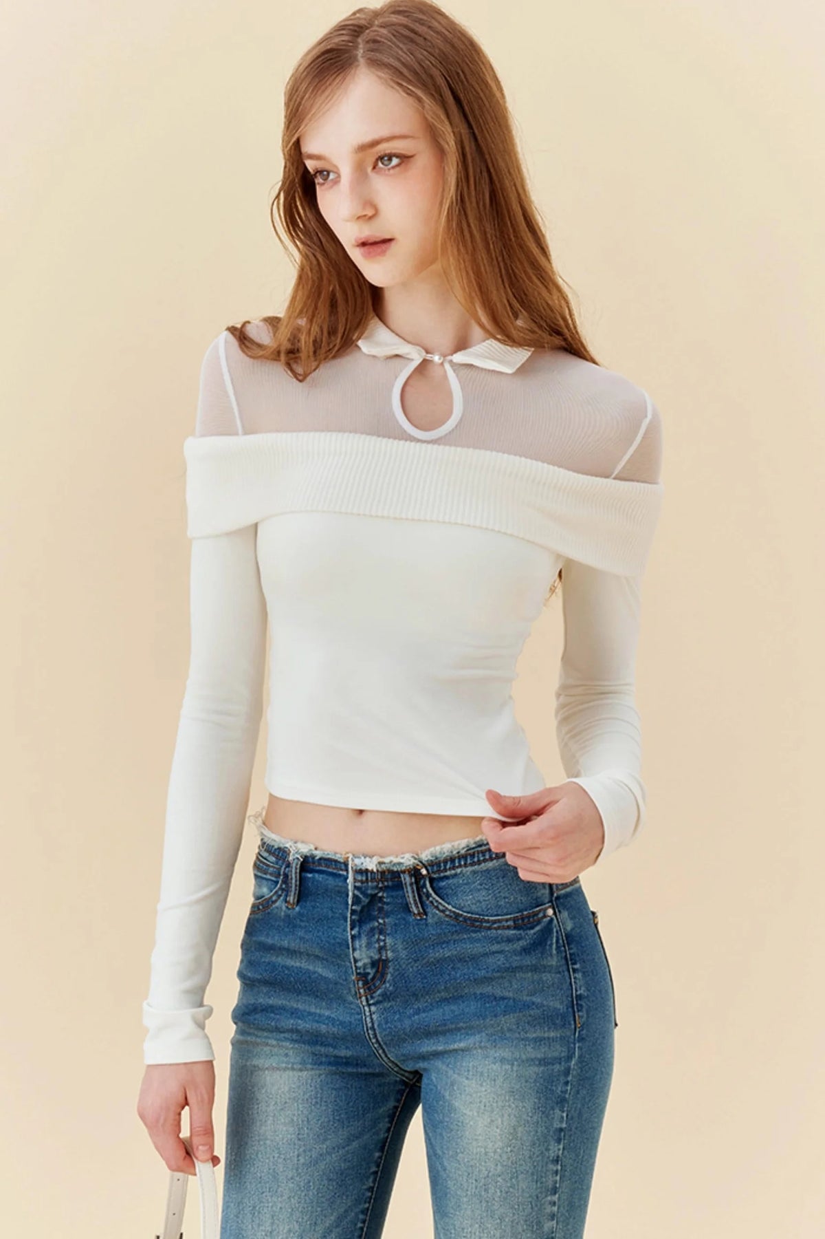 Spice Girls Asymmetrical Mesh Top