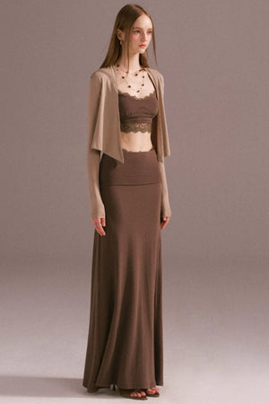 Spice V-neck Maxi Skirt Top Set-Up
