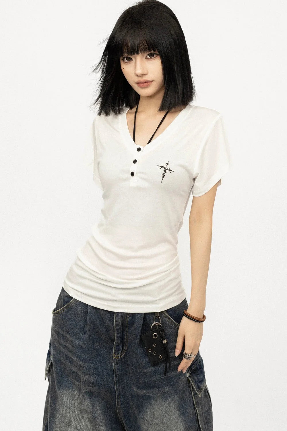Spicy Cross Print Top