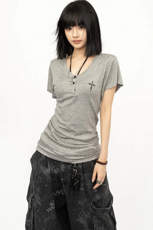 Spicy Cross Print Top