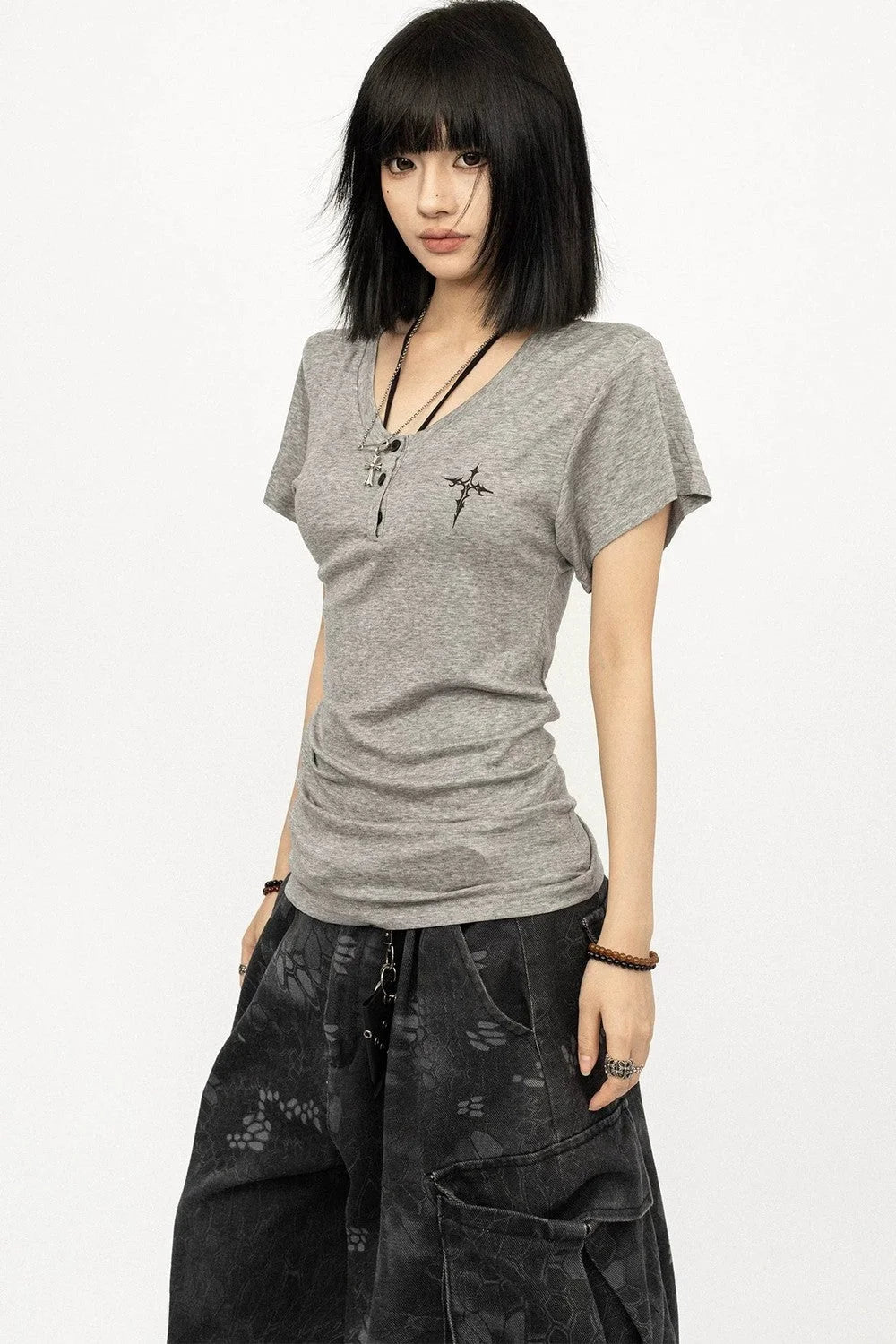 Spicy Cross Print Top