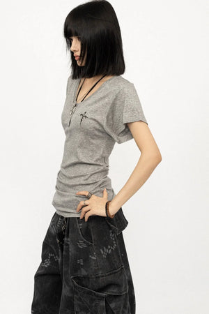 Spicy Cross Print Top