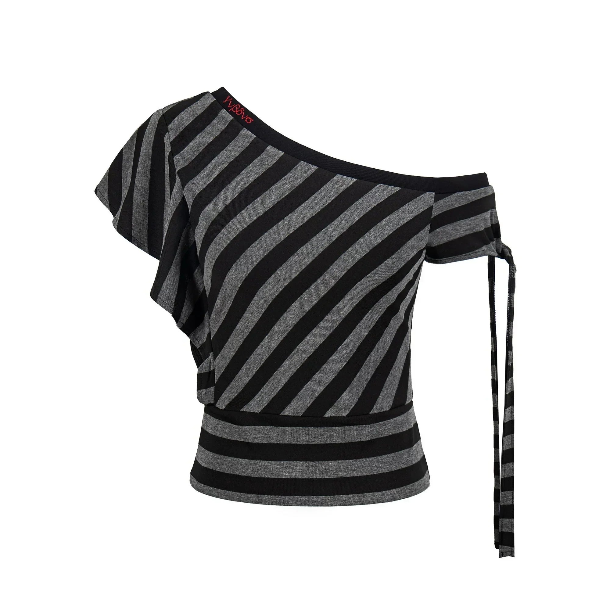 Spicy Striped Off-Shoulder Top