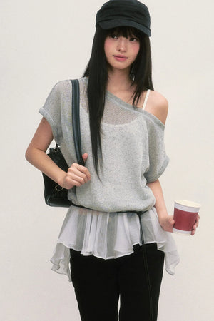 Spliced Off-Shoulder Top
