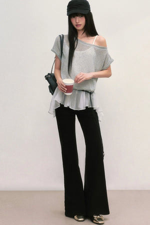 Spliced Off-Shoulder Top