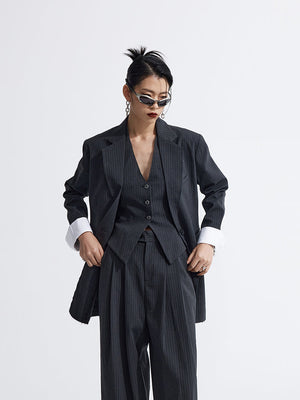 Splicing Suit Halter Neck Vest Two Piece