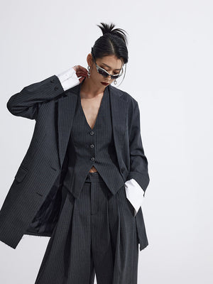 Splicing Suit Halter Neck Vest Two Piece