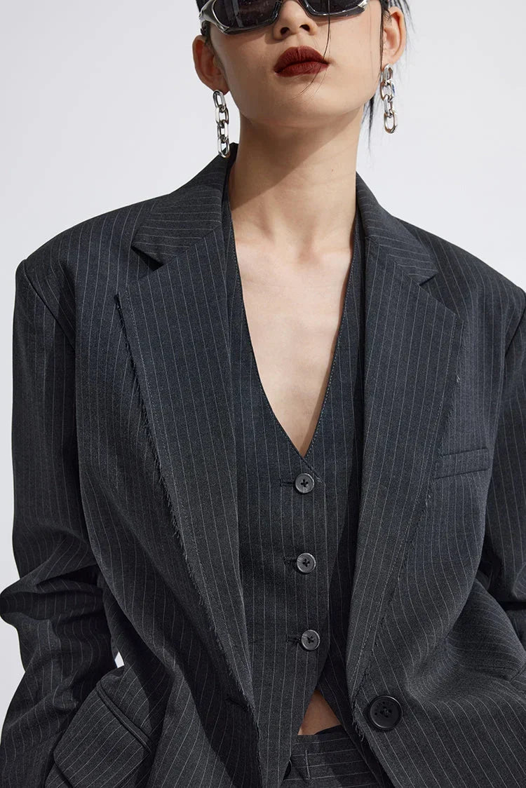Splicing Suit Halter Neck Vest Two Piece