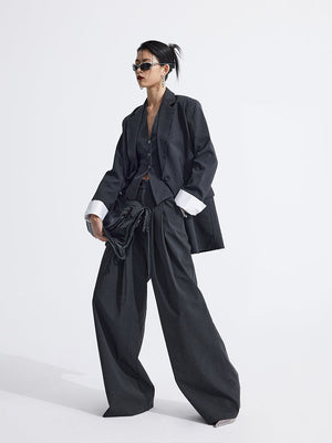 Splicing Suit Halter Neck Vest Two Piece
