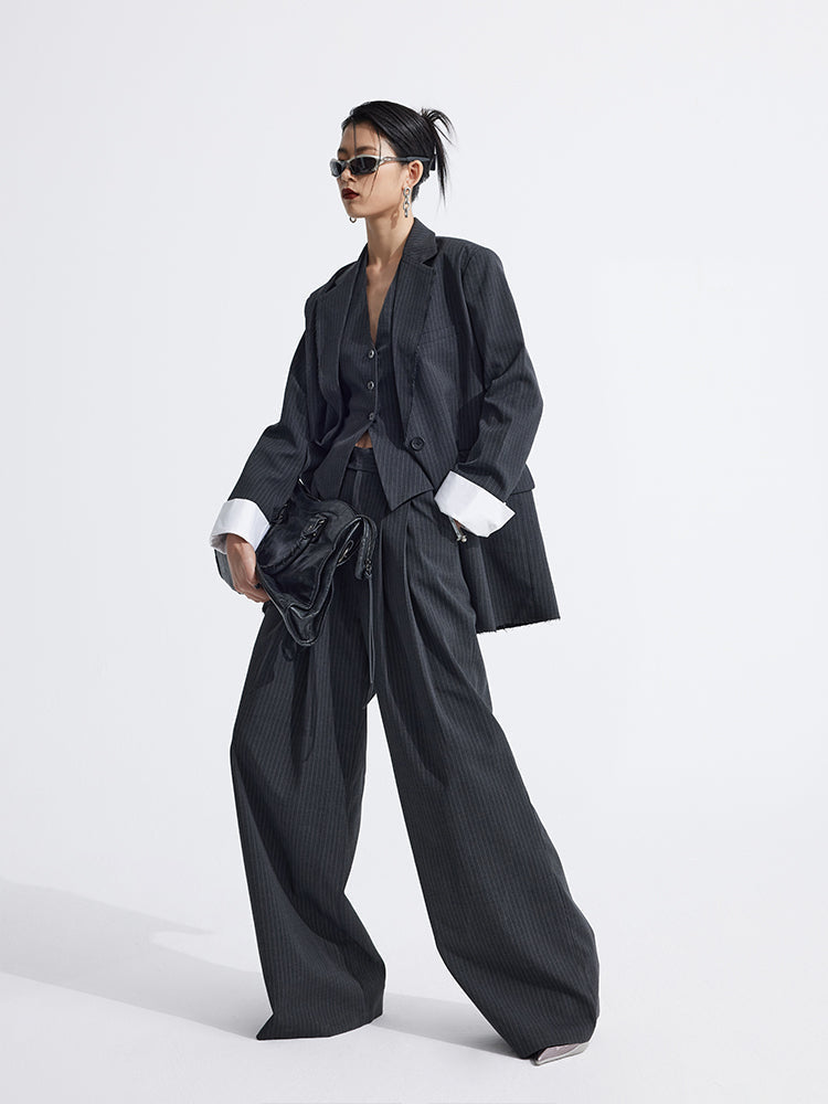 Splicing Suit Halter Neck Vest Two Piece