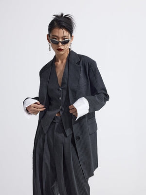 Splicing Suit Halter Neck Vest Two Piece