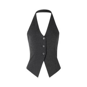 Splicing Suit Halter Neck Vest Two Piece