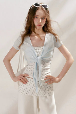 Sportique Knitted Bow-Tie Cardigan
