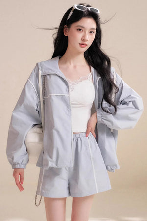 Sportique Lace Hooded Jacket Set-Up